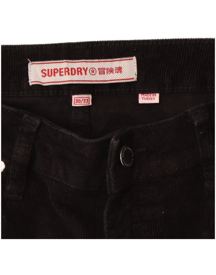 Superdry Damen Bootcut-Cordhose W30 L30 Schwarz