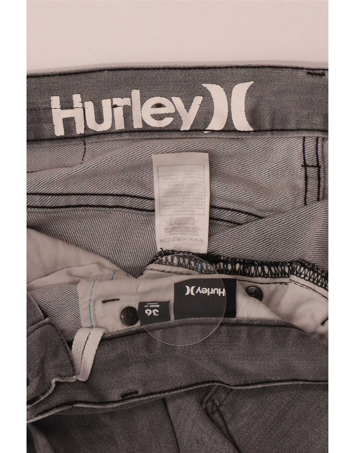 Hurley Herren Straight Jeans W36 L33 Graue Baumwolle