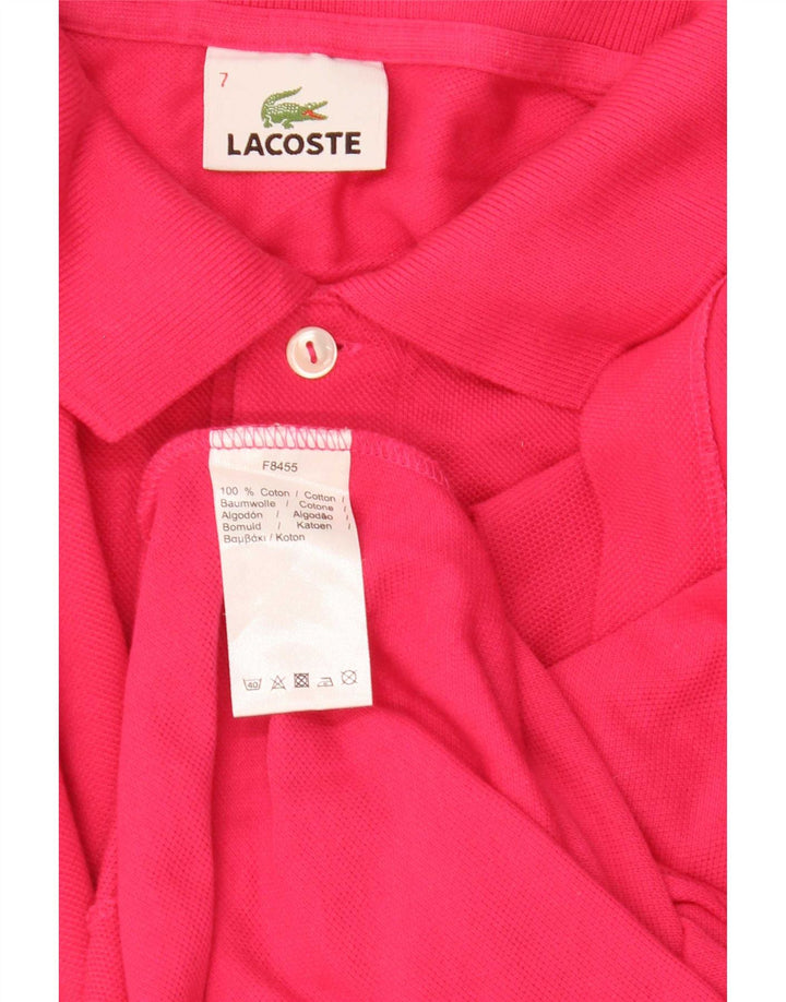 Lacoste Herren Poloshirt Größe 7 2XL Rosa Baumwolle