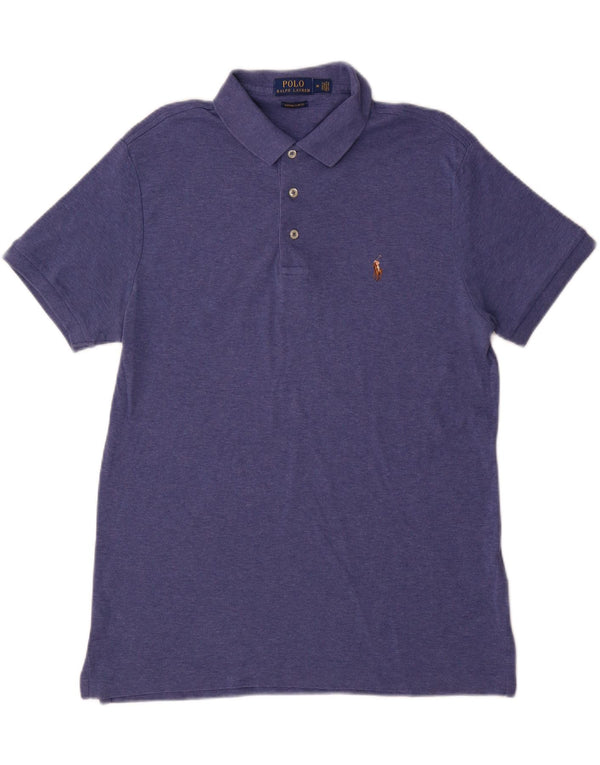 Polo Ralph Lauren Mens Custom Slim Fit Polo Shirt Medium Navy Blue Cotton