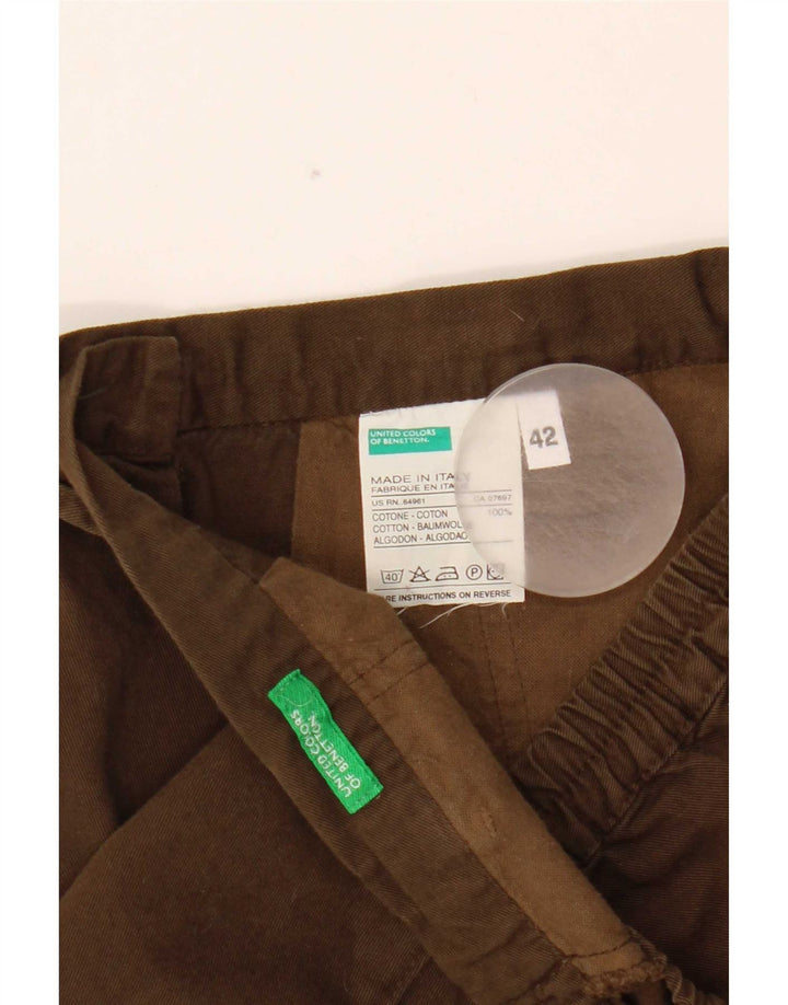 Benetton Damen Freizeitshorts IT 42 Medium W28 Braune Baumwolle
