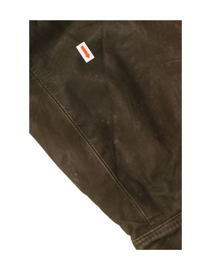 Vintage Herren Lederjacke IT 52 XL Khaki Leder