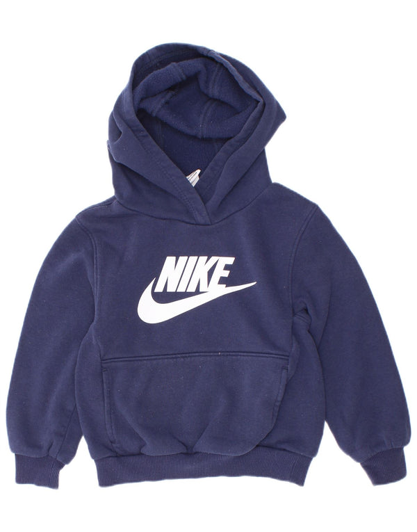 Nike Jungen-Pullover mit grafischem Kapuzenpullover, 2–3 Jahre, marineblaue Baumwolle