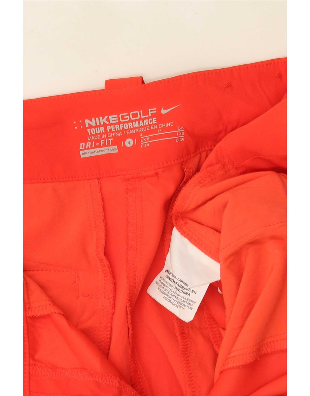 Nike Damen Dri Fit Chino Shorts UK 8 Small W27 Rot Polyester