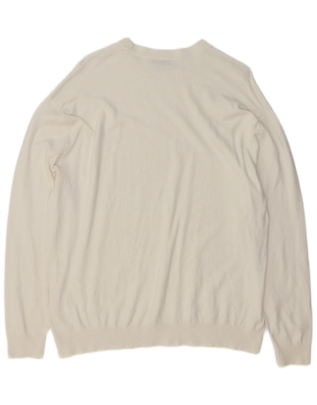 Zara Herren-Pullover mit Rundhalsausschnitt, Mittelweiß