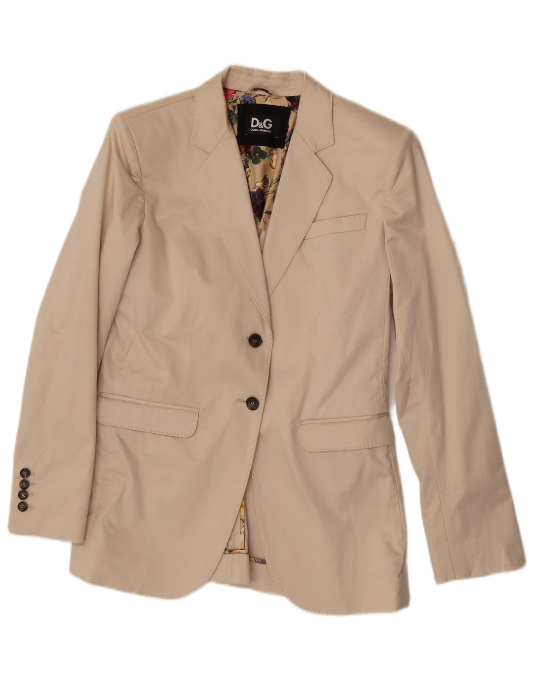 Dolce & Gabbana Damen 2-Knopf-Blazerjacke IT 46 Large Beige Classic