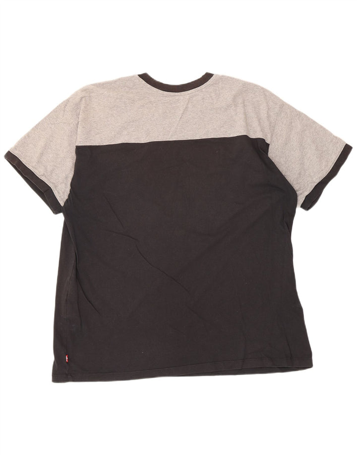 Levi's Herren Relaxed Graphic T-Shirt-Oberteil aus mittelschwarzer Colourblock-Baumwolle