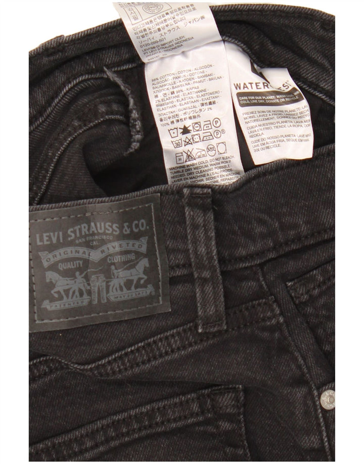 Levi's Damen Tapered Jeans W24 L27 Schwarze Baumwolle