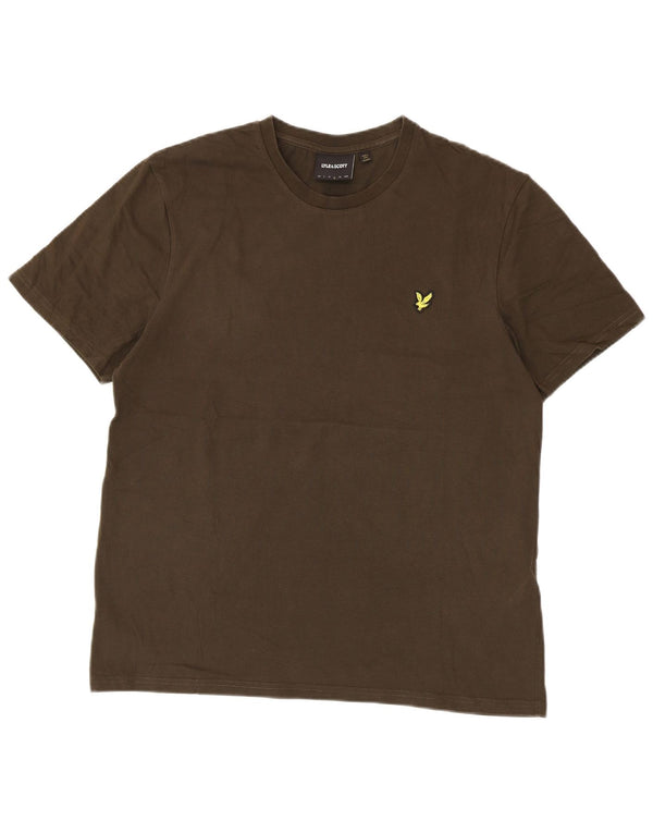 Lyle & Scott Herren T-Shirt Top Large Khaki Baumwolle