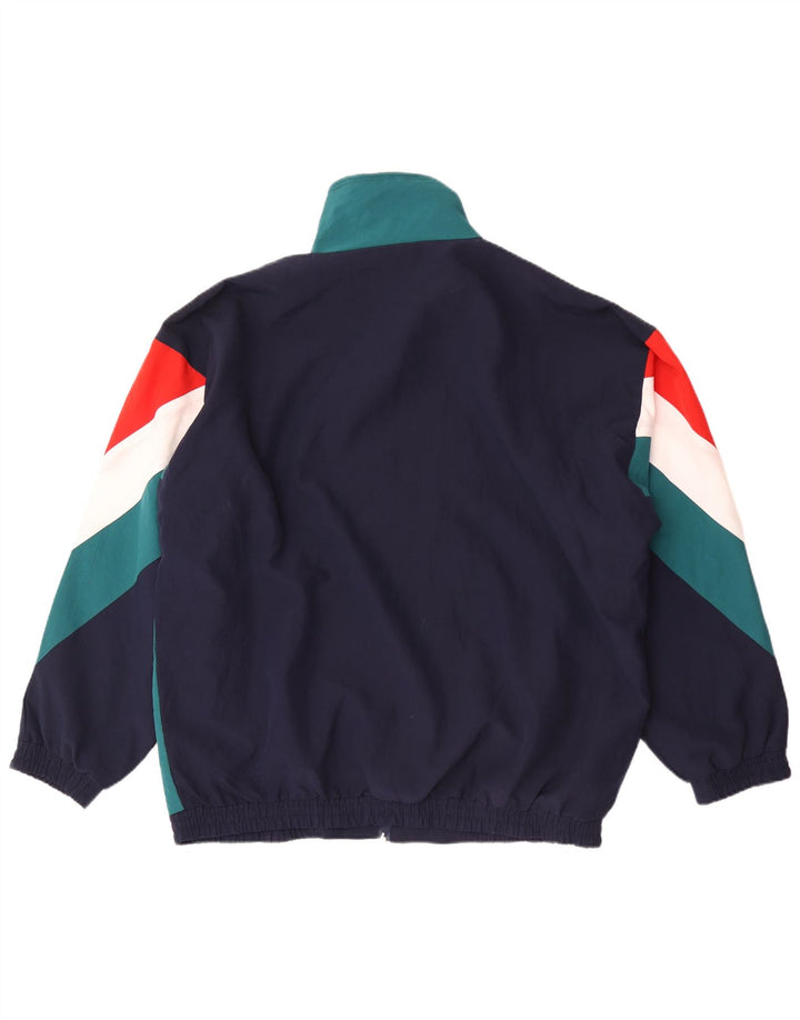 Vintage Herren-Trainingsanzug-Top-Jacke 2XL Mehrfarbiges Colourblock-Polyamid