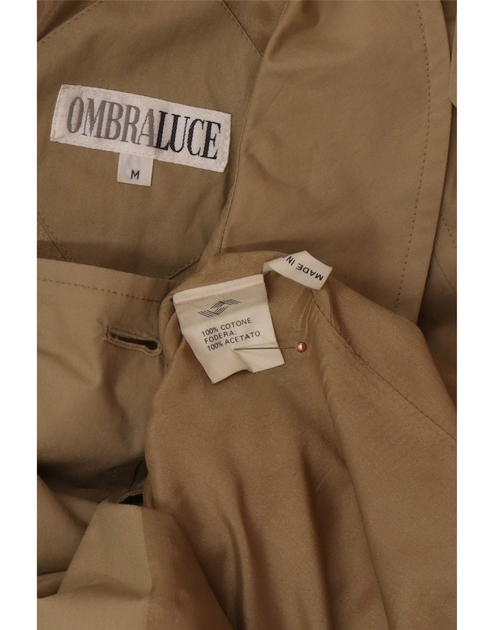 Ombraluce Damen-Trenchcoat in Übergröße, UK 14, mittelbeige Baumwolle