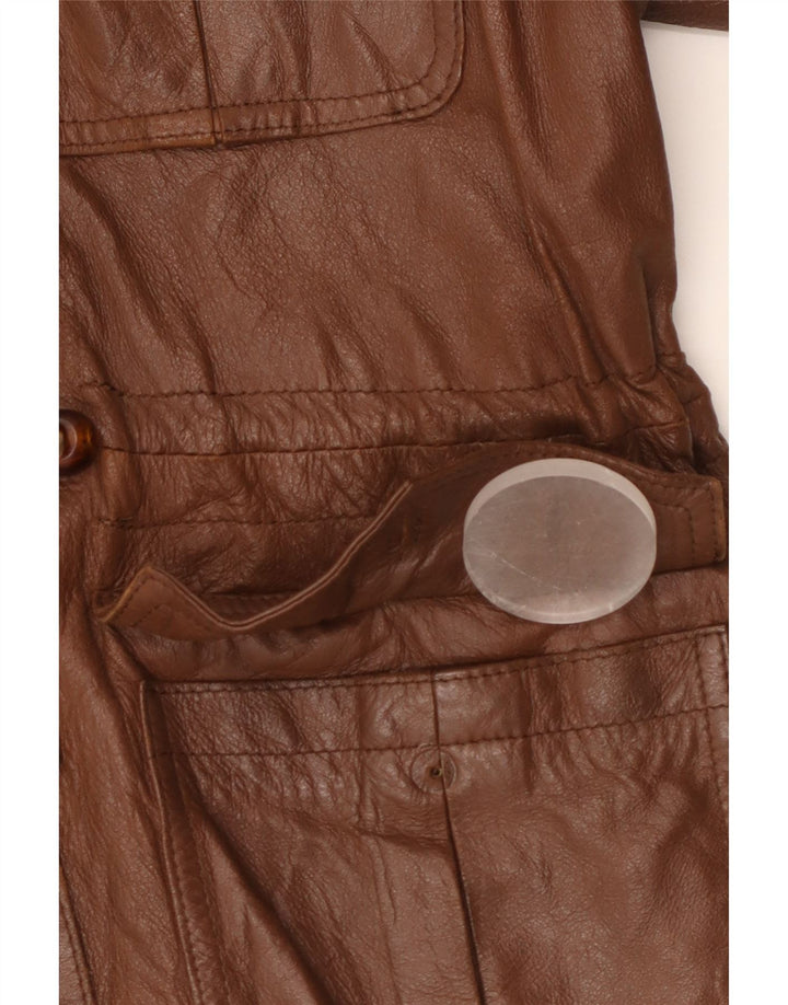 Erika Damen Militärlederjacke IT 44 Mittelbraun