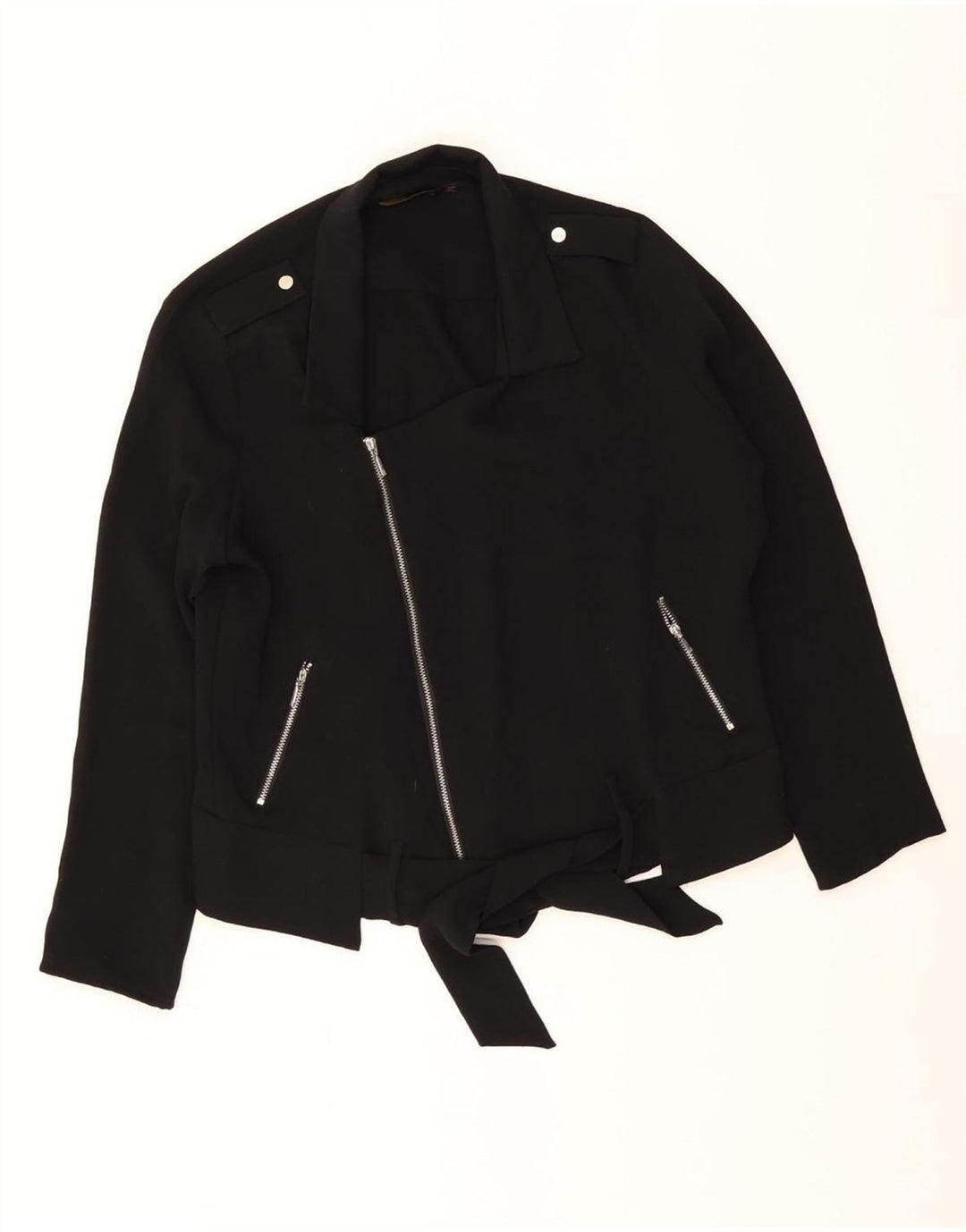 Zara Damen Bikerjacke UK 14 Medium Schwarz