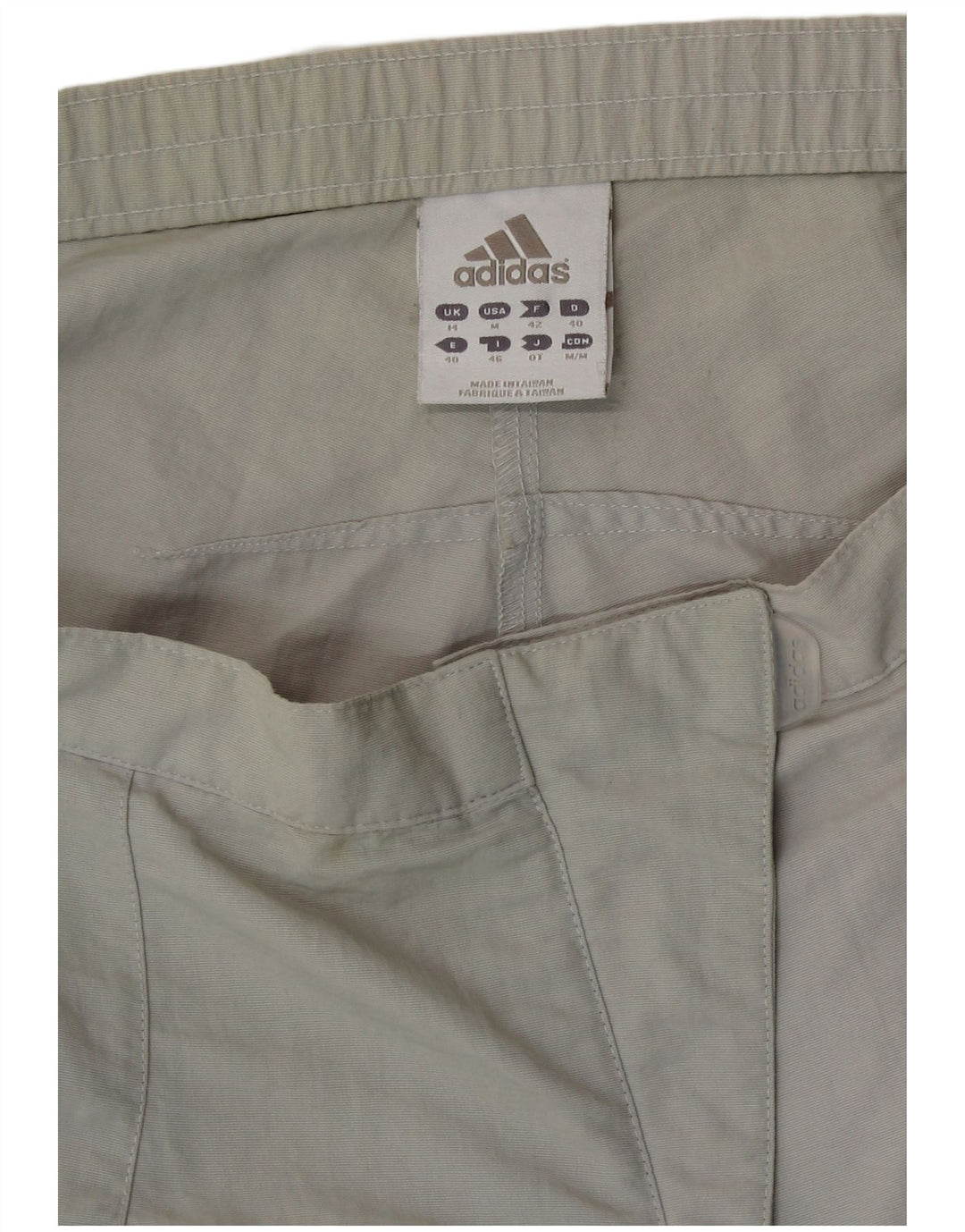 ADIDAS Damen Capri-Trainingshose UK 14 Mittelgrün Polyamid Sport