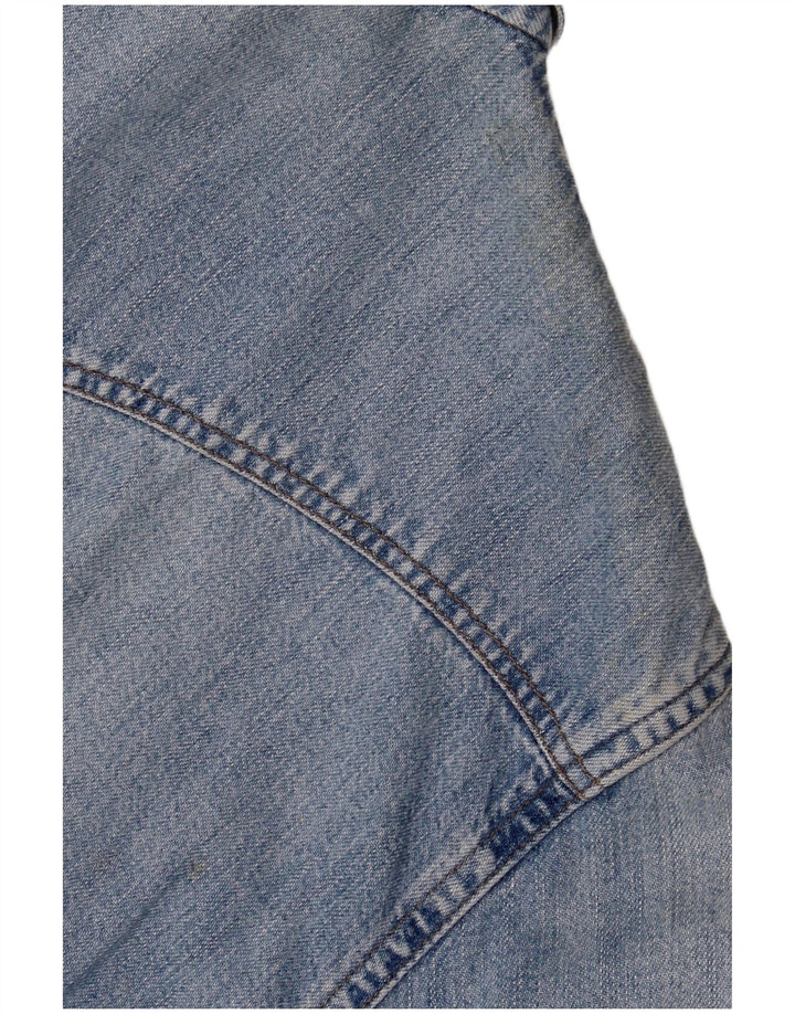 BENETTON Damen Jeanshemd UK 14 Mittelblaue Baumwolle