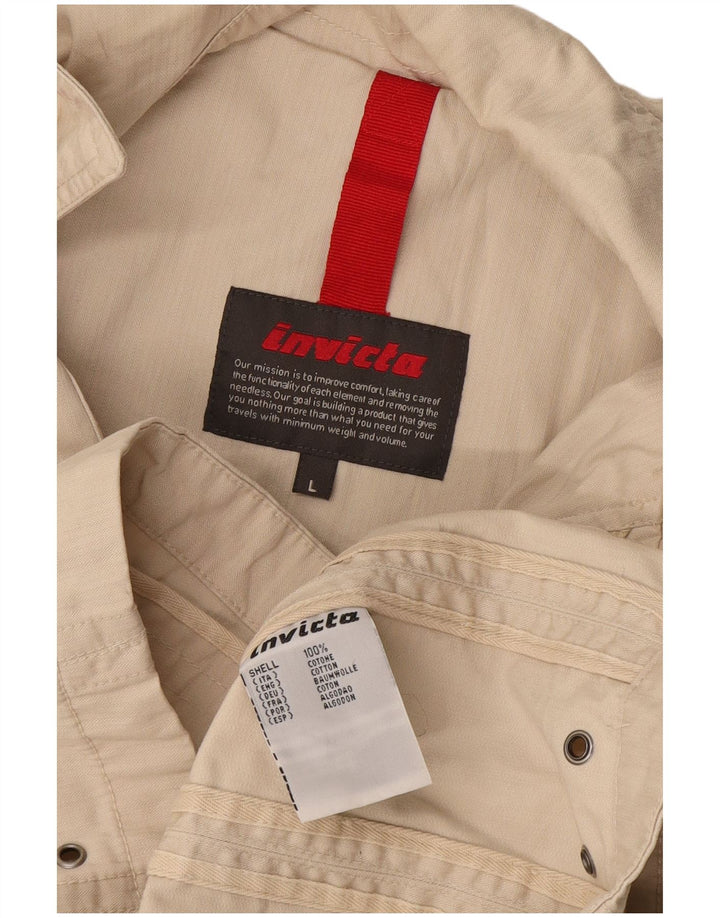 Invicta Herren Bomberjacke UK 40 Large Beige Baumwolle
