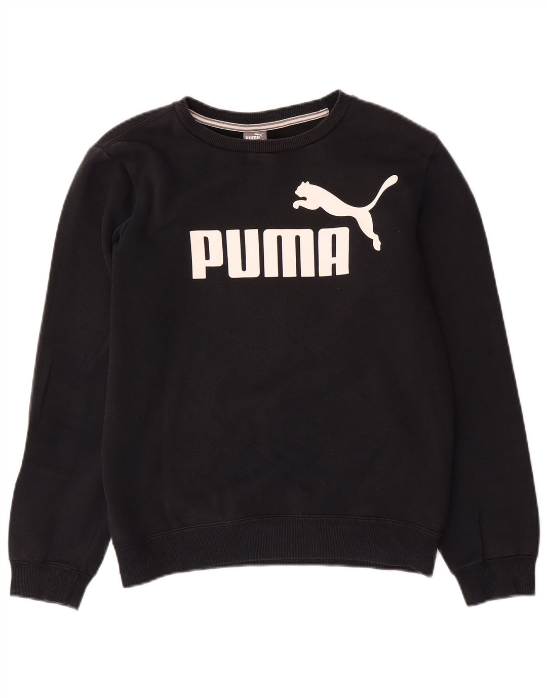 PUMA Mädchen Graphic Sweatshirt Pullover 13–14 Jahre, schwarze Baumwolle