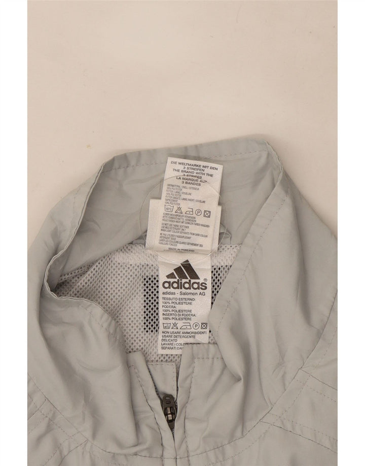 Adidas Herren-Trainingsanzug-Oberteiljacke UK 40/42 Mittelgraues Colourblock-Polyester
