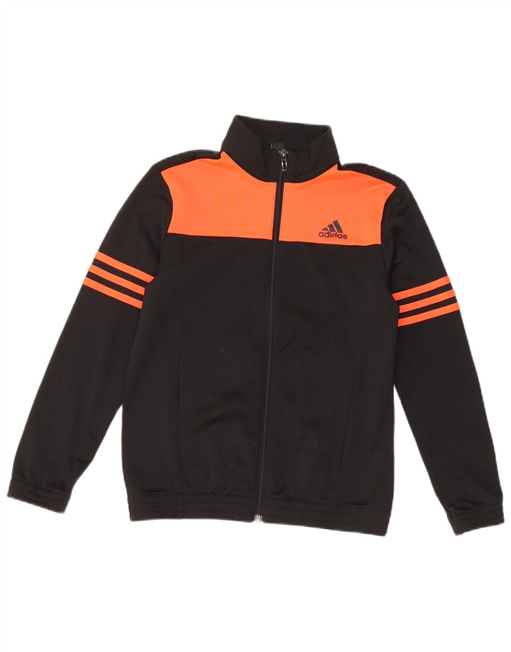 Adidas Jungen-Trainingsanzug-Top-Jacke, 9–10 Jahre, Schwarz, Farbblock