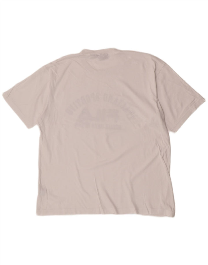 Fila Herren Grafik T-Shirt Top XL Weiße Baumwolle