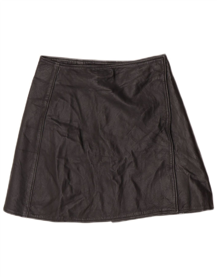 Conbipel Damen Wickelrock aus Leder IT 44 Medium W32 Schwarzes Leder
