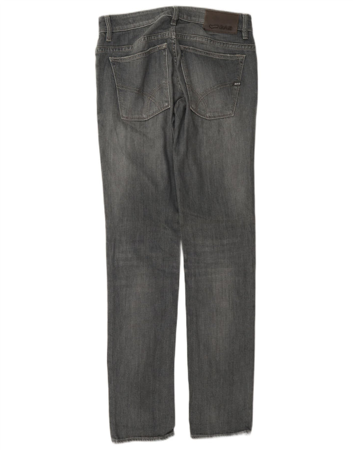 Gas Damen Slim Jeans W30 L34 Graue Baumwolle
