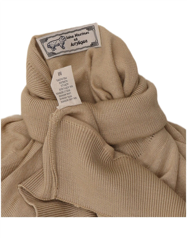 Vintage Herren Rollkragenpullover Pullover Mittelbeige Wolle