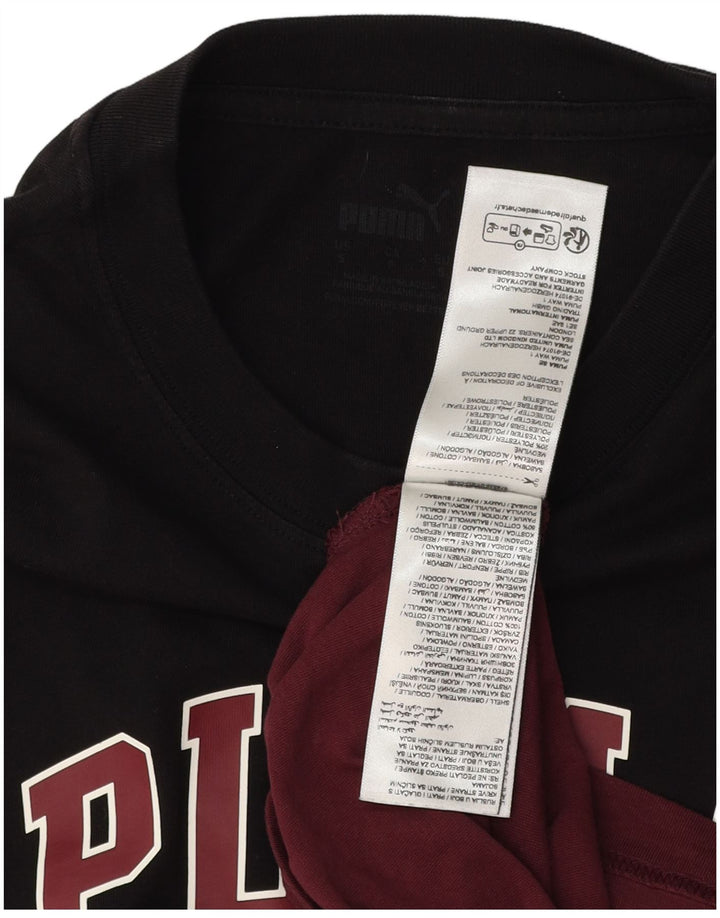 Puma Herren-T-Shirt mit Grafik, Größe S, Kastanienbraun, Colourblock-Baumwolle