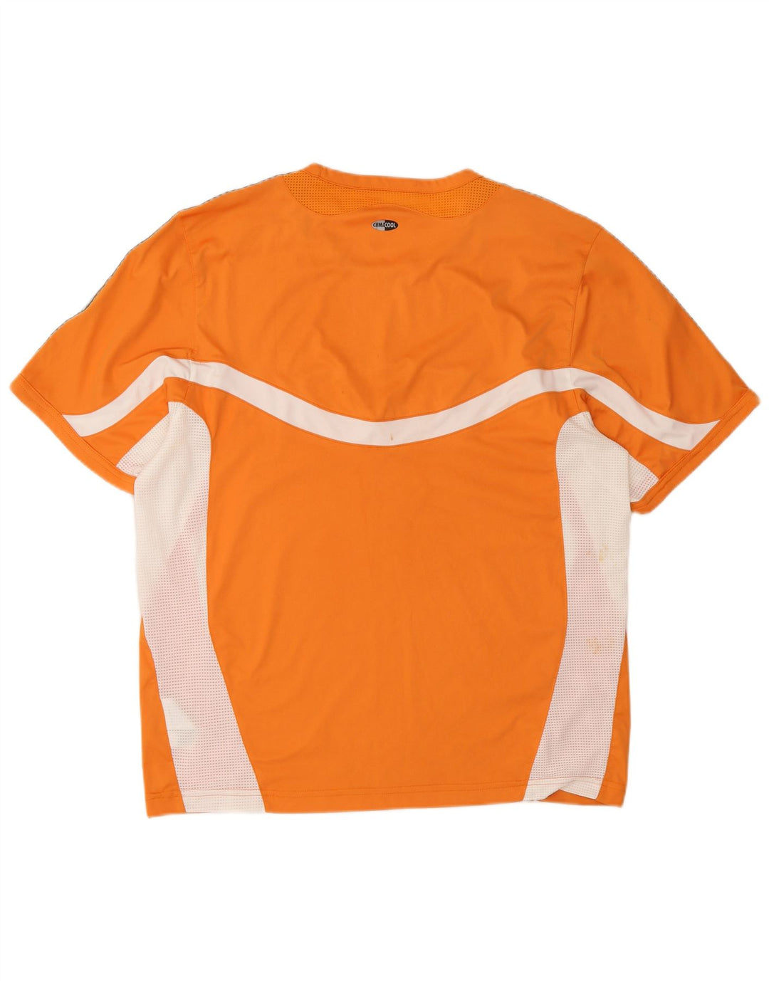 ADIDAS Herren Climacool T-Shirt Top Large Orange Colourblock Polyester