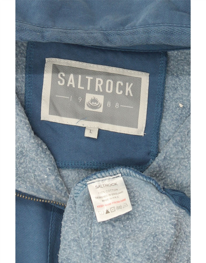 Saltrock Herren-Sweatshirt mit Reißverschluss am Hals, groß, aus blauer Baumwolle