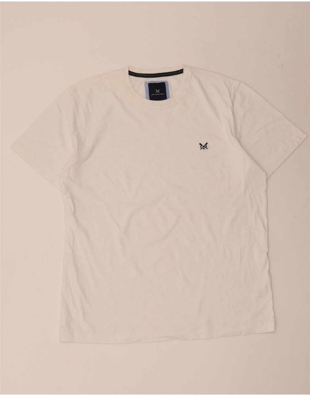 Crew Clothing Herren T-Shirt Top Large Weiß Baumwolle