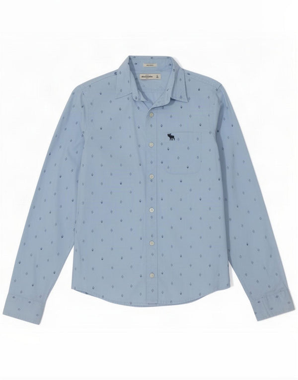 Abercrombie & Fitch Muskelshirt für Jungen, 15–16 Jahre, XL, blaue geometrische Baumwolle
