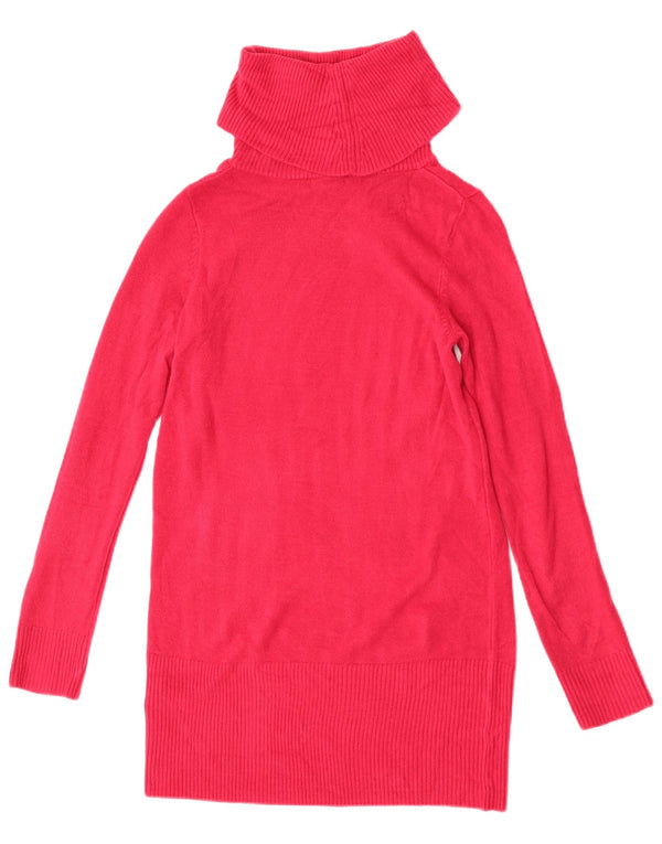 Marks & Spencer Womens Roll Neck Long Sleeve Jumper Dress UK 10 Small Pink
