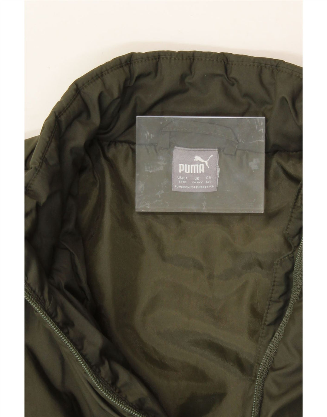 PUMA Boys Padded Jacket 13-14 Years Green Polyester Vintage Puma and Second-Hand Puma from Messina Hembry 
