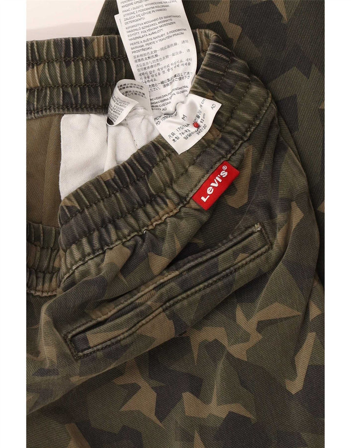 Levi's Herren-Jogginghose, Größe M, W30, L28, Khaki, Camouflage, Baumwolle