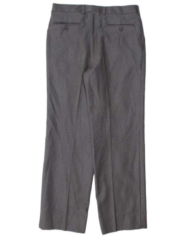Vintage Herren-Anzughose mit Klammern, Größe 48, mittelgroß, W32, L30, graue Schurwolle