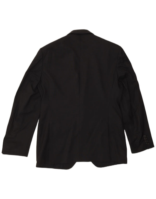 Hugo Boss Herren-Blazer mit 2 Knöpfen, EU 50, groß, schwarze Schurwolle