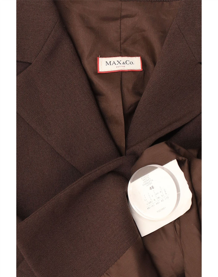 Max & Co. Damen-Blazerjacke mit 3 Knöpfen, UK 14, Mittelbraun, Polyester