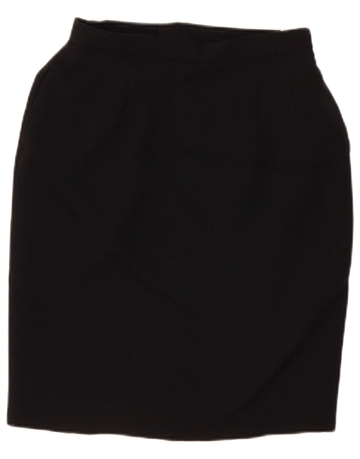 Vintage Damen Bleistiftrock W28 Mittelschwarze Wolle