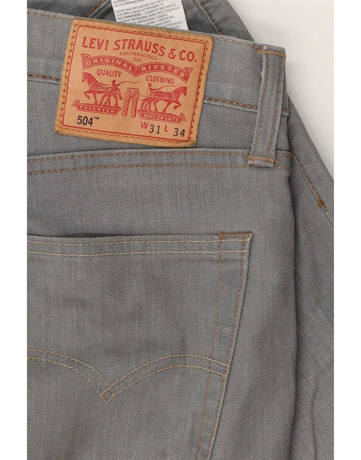 Levi's Herren 504 Straight Jeans W31 L34 Graue Baumwolle