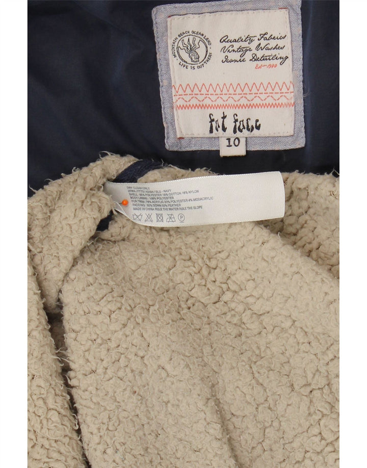 FAT FACE Womens Sleeveless Sherpa Jacket UK 10 Small  Navy Blue Polyester