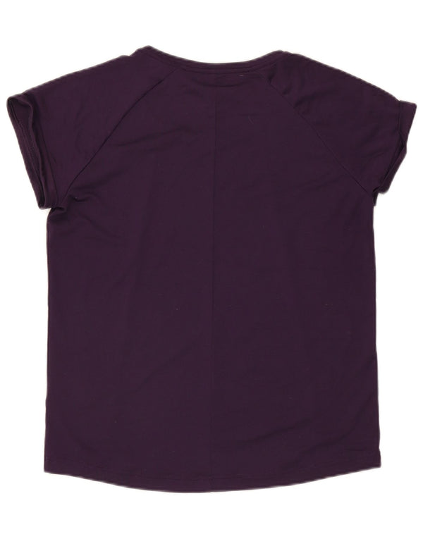 Adidas Damen Climalite T-Shirt Top UK 12/14 Medium Lila Polyester