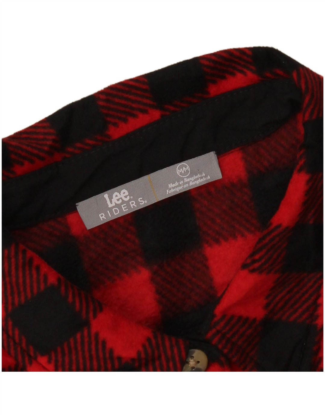 Lee Womens Riders Fleece-Shirt UK 14 Medium Red Gingham