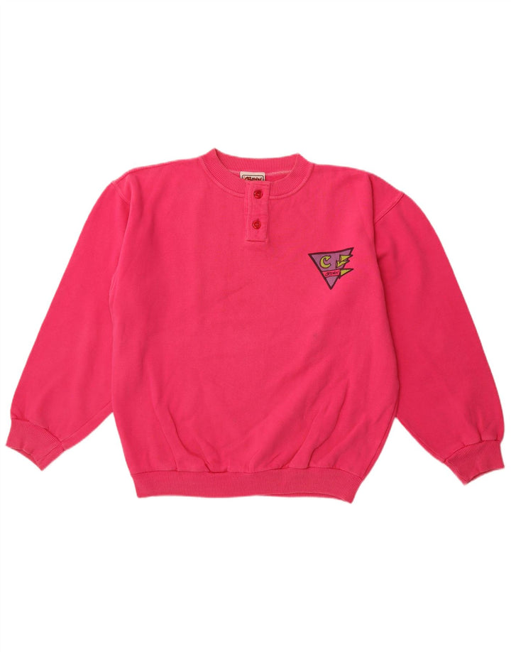 CROWN Herren-Sweatshirt-Pullover aus mittelrosa Baumwolle
