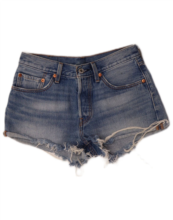 Levi's Damen 501 Distressed Denim Shorts W26 Small Blue Cotton Classic