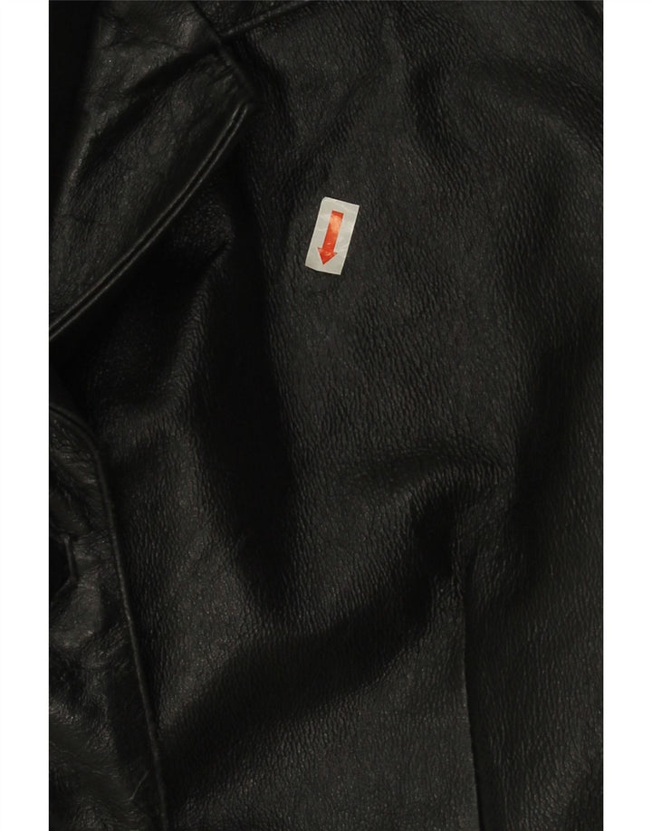 Vintage Damen Lederjacke UK 14 Mittelschwarzes Leder