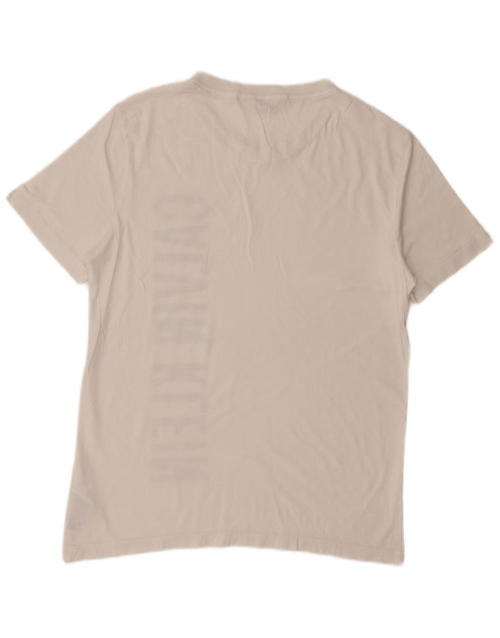 Calvin Klein Herren-T-Shirt mit Grafik, mittelweiße Baumwolle