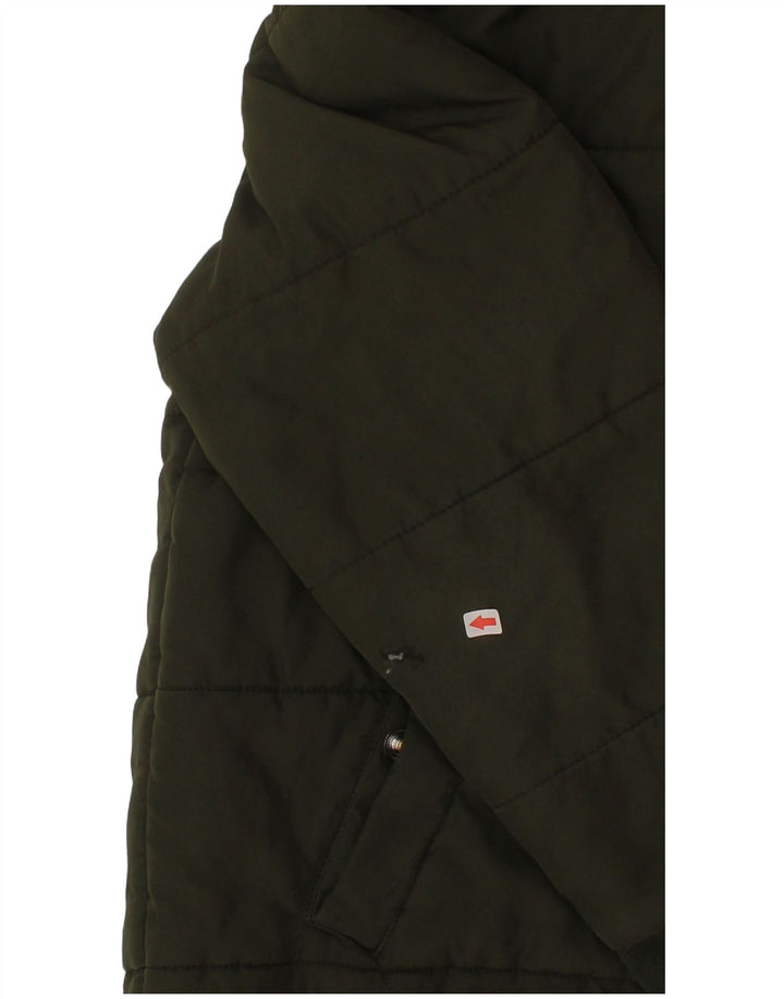 Adidas Jungen wattierte Jacke mit Kapuze, 7–8 Jahre, Khaki, Polyester