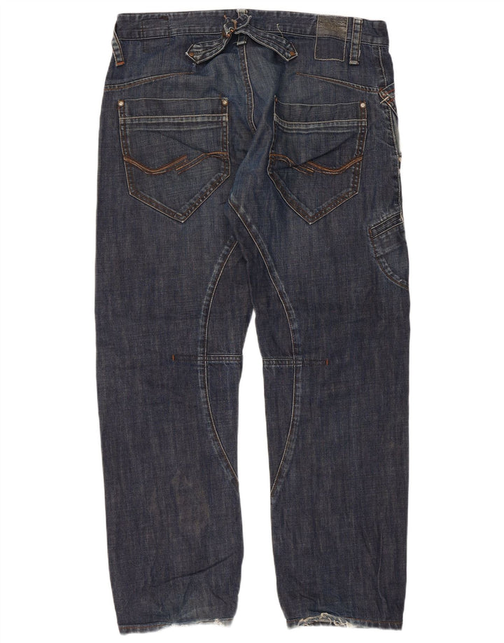 JACK & JONES Herren Straight Jeans W36 L29 Blaue Baumwolle