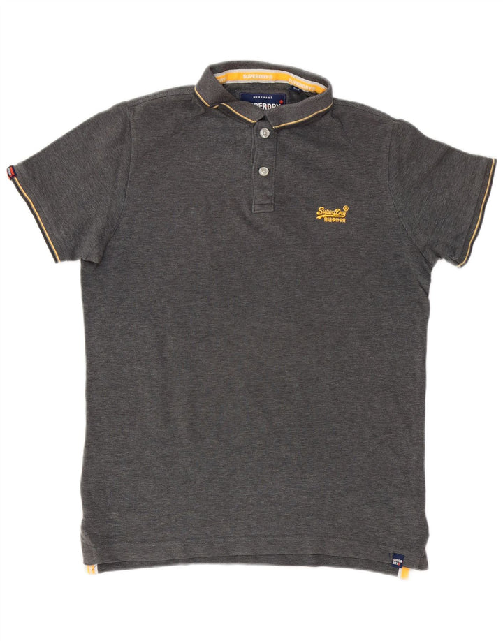 SUPERDRY Herren-Poloshirt, große graue Baumwolle